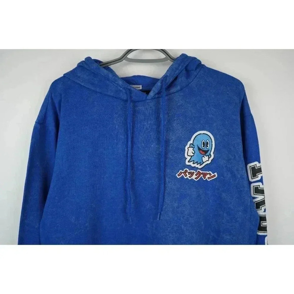 Pacman Hoodie Bandai Blue Gaming Classic Retro Men's Small #581 - Picture 3 of 15
